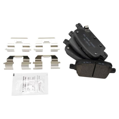 2016-19 Chevrolet Malibu Front & Rear with Manual Parking Brake Ceramic Brake Pad & Rotor Kit TRQ BKA14604