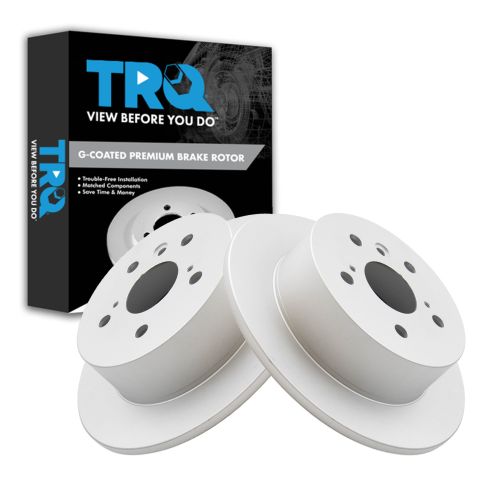 Toyota Lexus Rear Driver & Passenger Side 2 Piece Premium G-Coated Brake Rotor Set TRQ BRA79276