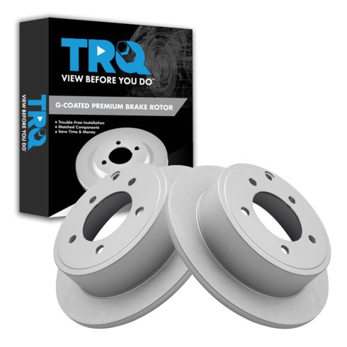 Jeep Dodge Chrysler Mitsubishi Rear Driver & Passenger Side 2 Piece Premium G-Coated Brake Rotor Set TRQ BRA79393