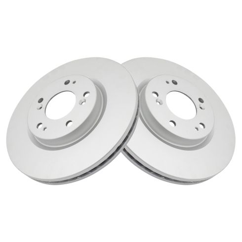 Jeep Dodge Chrysler Mitsubishi Front Driver & Passenger Side 2 Piece Premium G-Coated Brake Rotor Set TRQ BRA79538