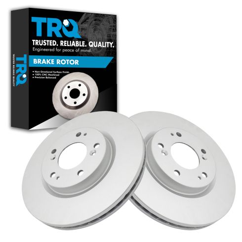 Jeep Dodge Chrysler Mitsubishi Front Driver & Passenger Side 2 Piece Premium G-Coated Brake Rotor Set TRQ BRA79538