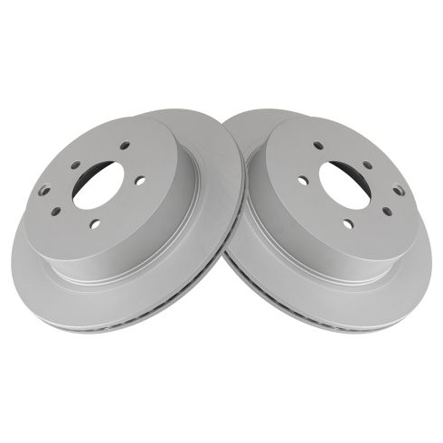 Nissan Infiniti Rear Driver & Passenger Side 2 Piece Premium G-Coated Brake Rotor Set TRQ BRA79554
