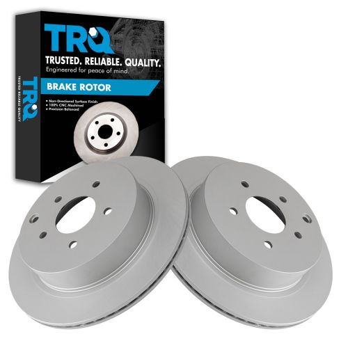 Nissan Infiniti Rear Driver & Passenger Side 2 Piece Premium G-Coated Brake Rotor Set TRQ BRA79554