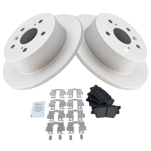 Toyota Lexus Rear Semi-Metallic Premium G-Coated Brake Pad & Rotor Kit TRQ BKA14730