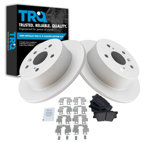 Toyota Lexus Rear Semi-Metallic Premium G-Coated Brake Pad & Rotor Kit TRQ BKA14730