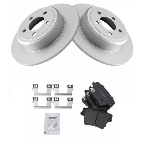 Dodge Chrysler Rear Ceramic Premium G-Coated Brake Pad & Rotor Kit TRQ BKA14734