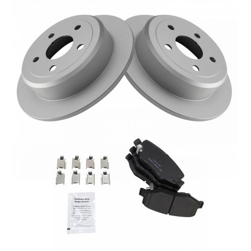 Jeep Wrangler Wrangler JK Rear Ceramic Premium G-Coated Brake Pad & Rotor Kit TRQ BKA14745