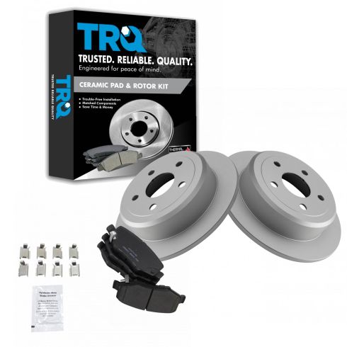 Jeep Wrangler Wrangler JK Rear Ceramic Premium G-Coated Brake Pad & Rotor Kit TRQ BKA14745