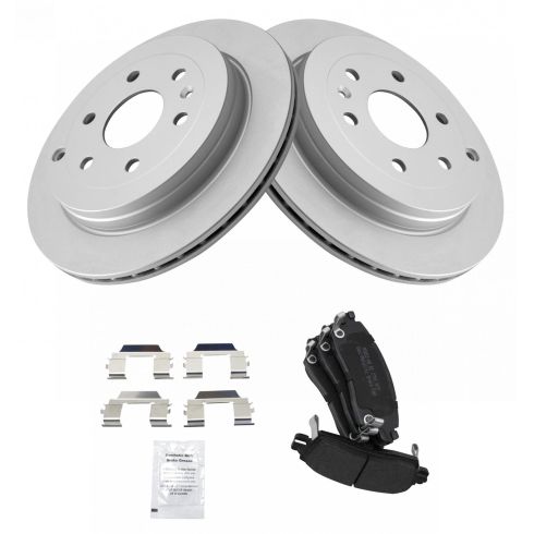 Chevrolet GMC Buick Saturn Rear Semi-Metallic Premium G-Coated Brake Pad & Rotor Kit TRQ BKA14812