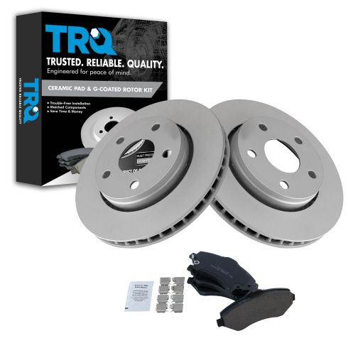Jeep Wrangler Wrangler JK Front Ceramic Premium G-Coated Brake Pad & Rotor Kit TRQ BKA14814