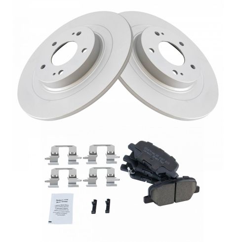 Mitsubishi Rear Ceramic Premium G-Coated Brake Pad & Rotor Kit TRQ BKA14831