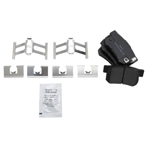 Honda Acura Isuzu Rear Semi-Metallic Brake Pad & Rotor Kit with Calipers TRQ BKA18393