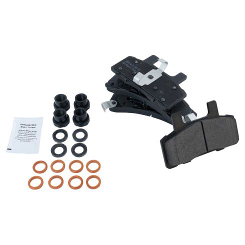 Chevrolet GMC Cadillac Front Semi-Metallic Brake Pad & Rotor Kit with Calipers TRQ BKA18373 - Image 4