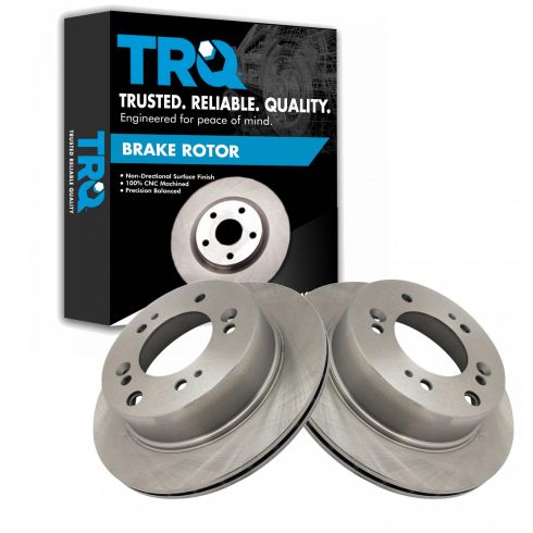 2007-09 Kia Sorento Rear Driver & Passenger Side 2 Piece Brake Rotor Set TRQ BRA72658
