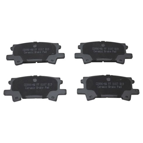 Toyota Highlander Rear Ceramic Brake Pad & Rotor Kit with Calipers TRQ BKA19148