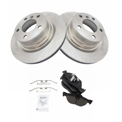 2008-13 BMW 128i Rear Ceramic Brake Pad & Rotor Kit TRQ BKA19465