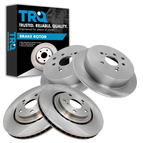 Toyota Lexus Front & Rear 4 Piece Brake Rotor Set TRQ BKA19879