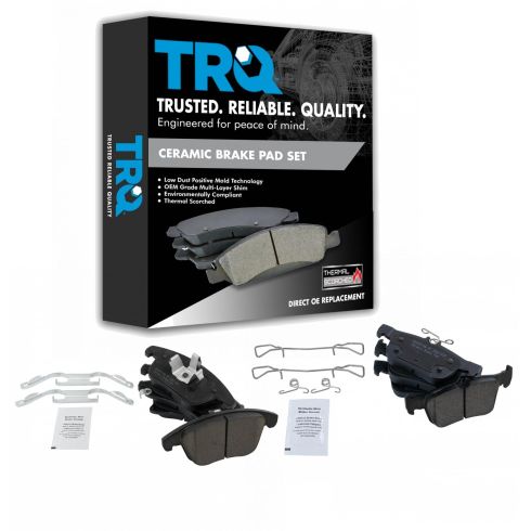 Ford Fusion Lincoln MKZ Front & Rear Ceramic Brake Pads TRQ BFA20073