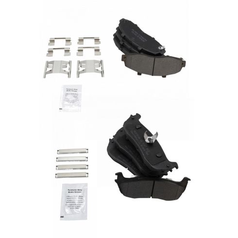 Ford Lincoln Front & Rear Semi-Metallic Brake Pads TRQ BFA20076