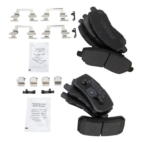 Jeep Dodge Chrysler Mitsubishi Front & Rear Semi-Metallic Brake Pads TRQ BFA20095