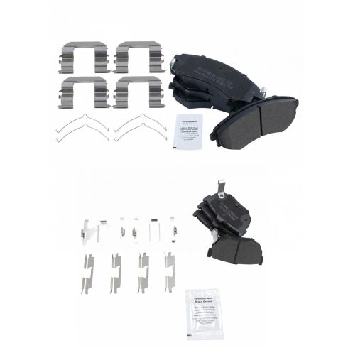 Hyundai Elantra Tiburon Front & Rear Semi-Metallic Brake Pads TRQ BFA20255