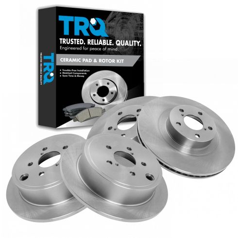 Subaru Front & Rear 4 Piece Brake Rotor Set TRQ BRA15302