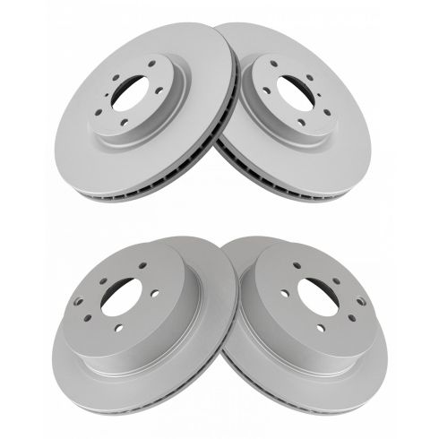 Nissan Infiniti Front & Rear 4 Piece Premium G-Coated Brake Rotor Set TRQ BRA15447