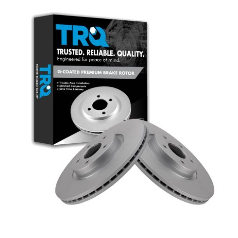 Ford Lincoln Volvo Front Driver & Passenger Side 2 Piece Premium G-Coated Brake Rotor Set TRQ BRA22520