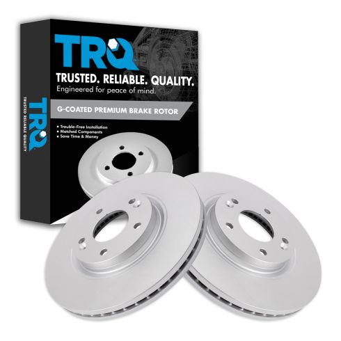 Hyundai Santa Fe Kia Sorento Front Driver & Passenger Side 2 Piece Premium G-Coated Brake Rotor Set TRQ BRA22522