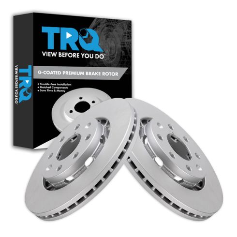 Chevrolet Pontiac Front Driver & Passenger Side 2 Piece Premium G-Coated Brake Rotor Set TRQ BRA22523