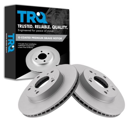 Honda Civic Acura ILX Front Driver & Passenger Side 2 Piece Premium G-Coated Brake Rotor Set TRQ BRA22535