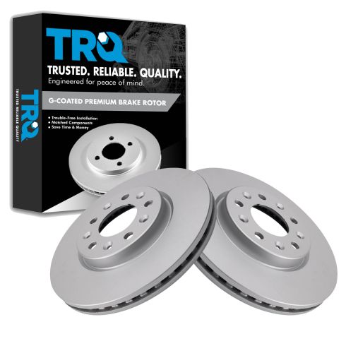 Chevrolet GMC Buick Front Driver & Passenger Side 2 Piece Premium G-Coated Brake Rotor Set TRQ BRA22537