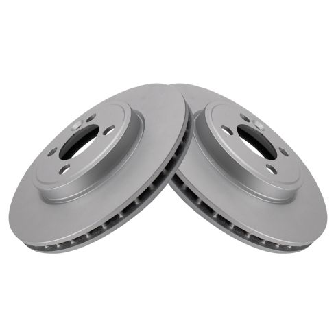 Mini Cooper Front Driver & Passenger Side 2 Piece Premium G-Coated Brake Rotor Set TRQ BRA22555