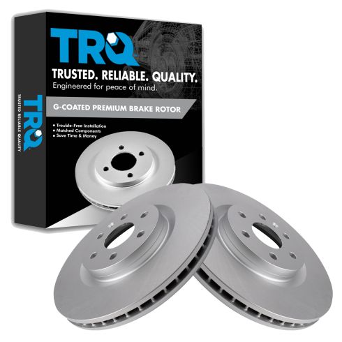 Cadillac SRX Saab 9-4X Front Driver & Passenger Side 2 Piece Premium G-Coated Brake Rotor Set TRQ BRA22560