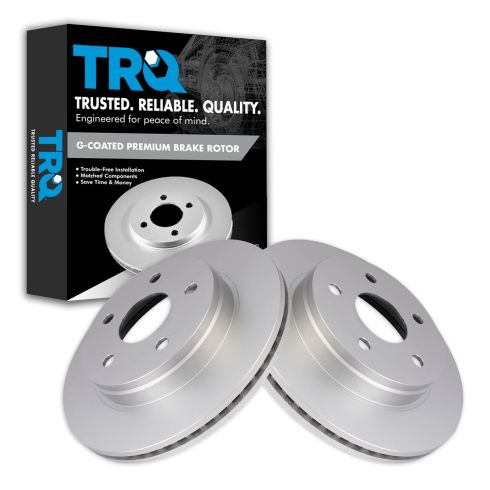 Dodge Ram Chrysler Front Driver & Passenger Side 2 Piece Premium G-Coated Brake Rotor Set TRQ BRA22564