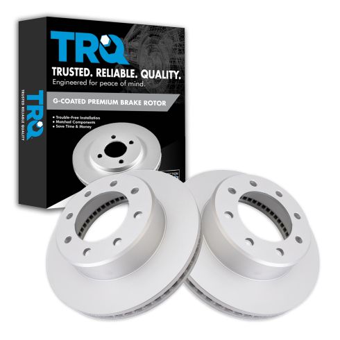 Dodge Ram Front Driver & Passenger Side 2 Piece Premium G-Coated Brake Rotor Set TRQ BRA22589