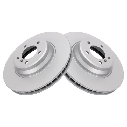 BMW Front Driver & Passenger Side 2 Piece Premium G-Coated Brake Rotor Set TRQ BRA22612