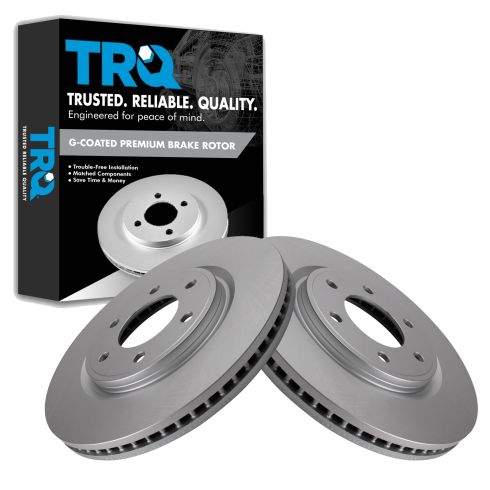 Nissan Infiniti Front Driver & Passenger Side 2 Piece Premium G-Coated Brake Rotor Set TRQ BRA22627