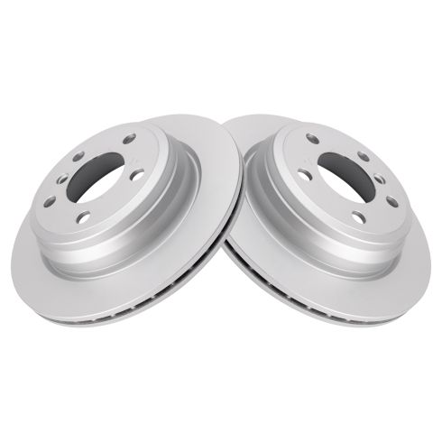 BMW Rear Driver & Passenger Side 2 Piece Premium G-Coated Brake Rotor Set TRQ BRA22768