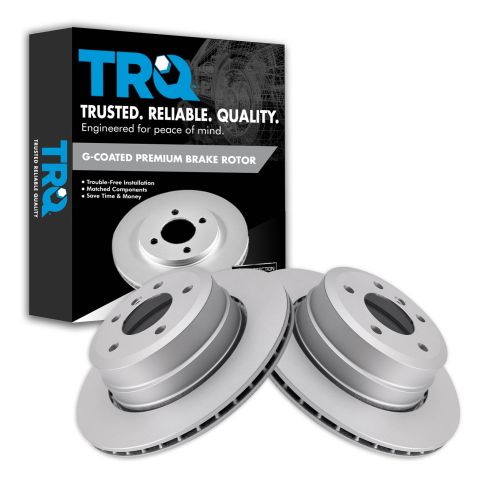 BMW Rear Driver & Passenger Side 2 Piece Premium G-Coated Brake Rotor Set TRQ BRA22774