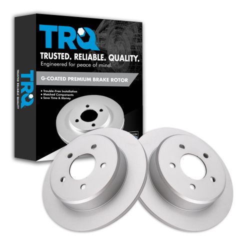 Dodge Chrysler Plymouth Rear Driver & Passenger Side 2 Piece Premium G-Coated Brake Rotor Set TRQ BRA22791