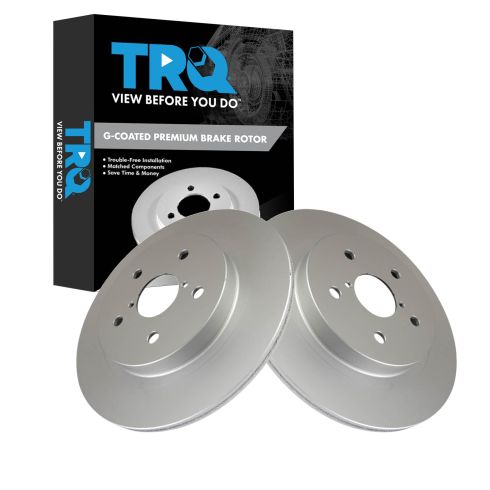 Subaru Legacy Outback WRX Rear Driver & Passenger Side 2 Piece Premium G-Coated Brake Rotor Set TRQ BRA22797