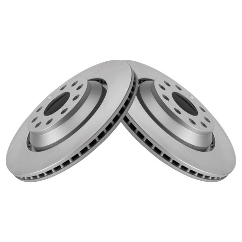 VW Audi Rear Driver & Passenger Side 2 Piece Premium G-Coated Brake Rotor Set TRQ BRA22802