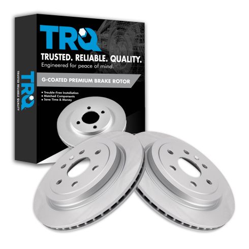 Cadillac SRX Saab 9-4X Rear Driver & Passenger Side 2 Piece Premium G-Coated Brake Rotor Set TRQ BRA22803