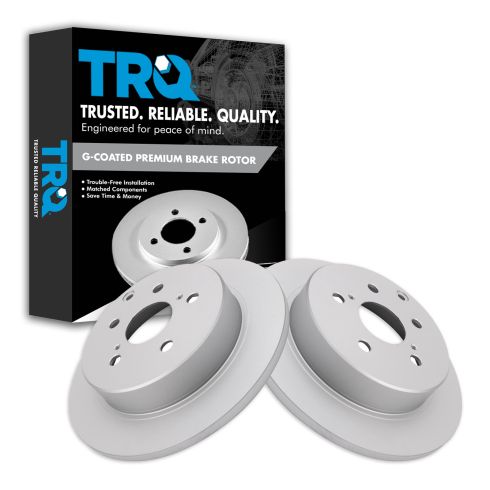 Toyota Mirai Prius V Rear Driver & Passenger Side 2 Piece Premium G-Coated Brake Rotor Set TRQ BRA22827