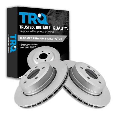 2004-10 BMW X3 Rear Driver & Passenger Side 2 Piece Premium G-Coated Brake Rotor Set TRQ BRA22851