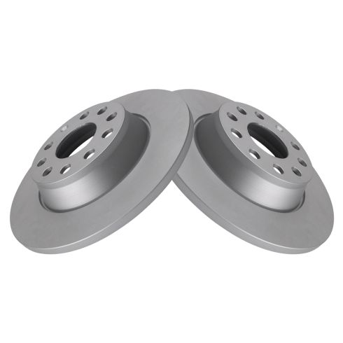 VW Audi Rear Driver & Passenger Side 2 Piece Premium G-Coated Brake Rotor Set TRQ BRA22891