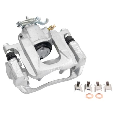 Dodge VW Chrysler Rear Semi-Metallic Premium G-Coated Brake Pad & Rotor Kit with Calipers TRQ BKA23465 - Image 5
