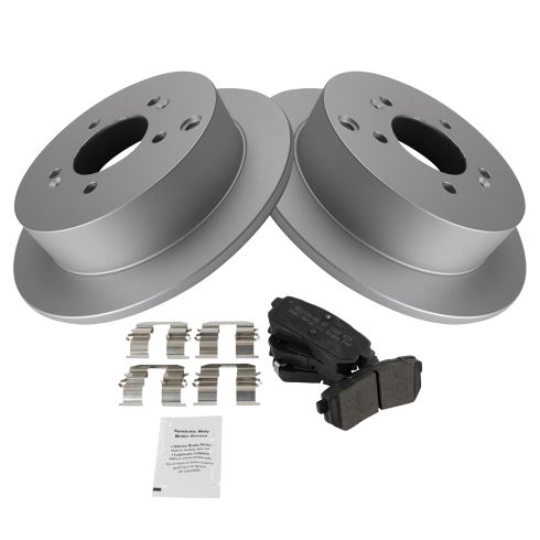 Hyundai Tucson Kia Sportage Rear Semi-Metallic Premium G-Coated Brake Pad & Rotor Kit TRQ BKA23929
