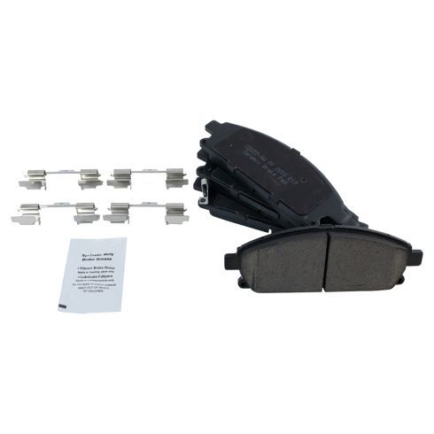 2004-09 Nissan Quest Front Ceramic Premium G-Coated Brake Pad & Rotor Kit with Wheel Bearings TRQ BKA24017